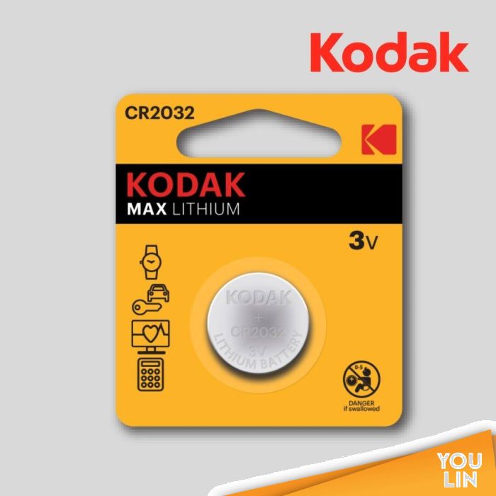 Kodak Max Pack 2 Piles Bouton Lithium CR2016 3V